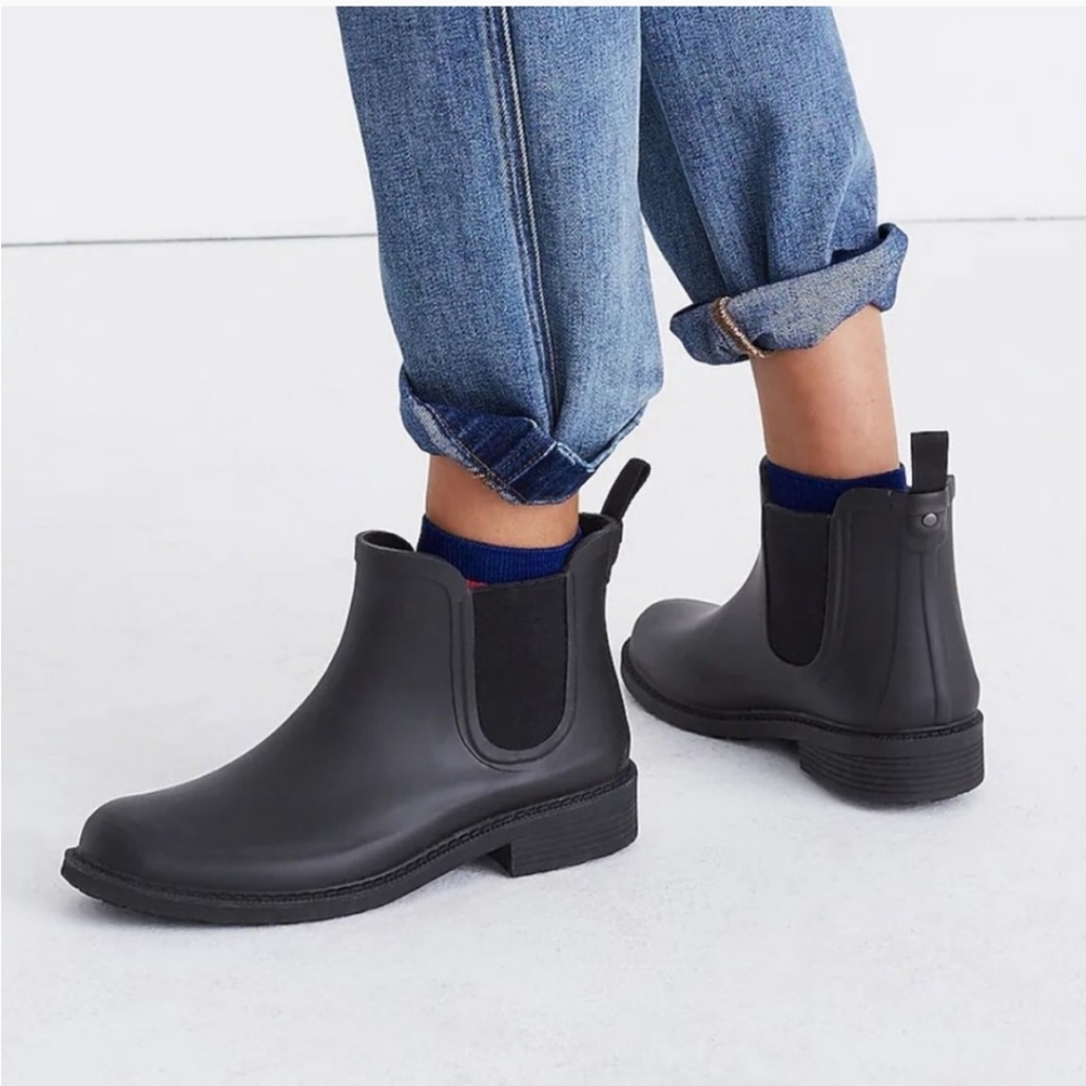 Madewell The Chelsea Black Rain Boot Wellies Size 7